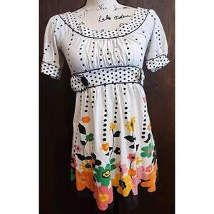 Vintage Fang Y2K 90s Tunic Floral Top Milkmaid Babydoll Fairy Whimsigoth Empire